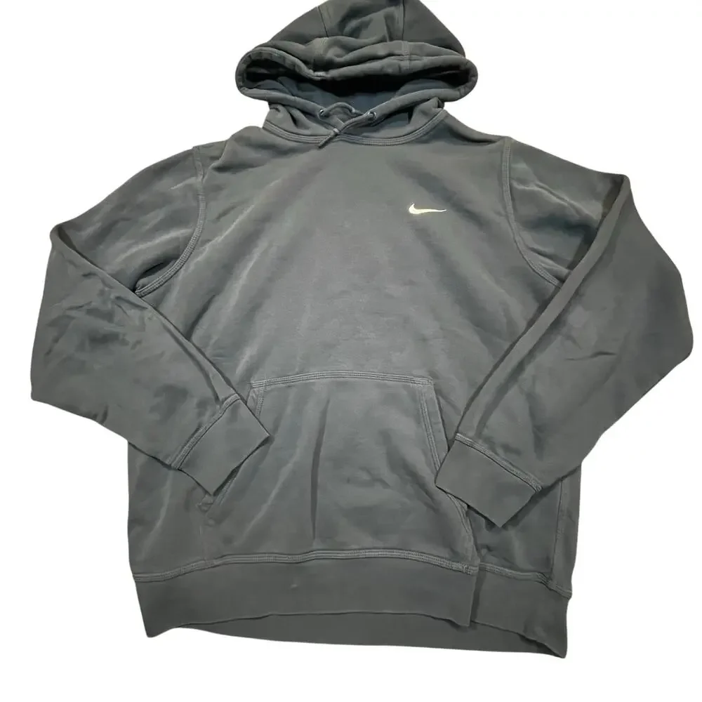 Nike Swoosh Hoodie Blue Pullover Sweatshirt‎ Men Large